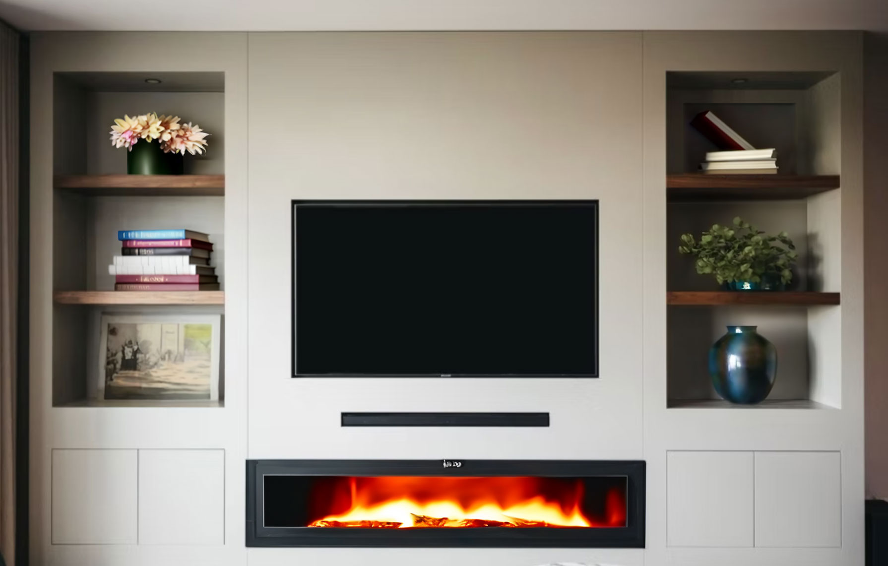 TV media wall custom made